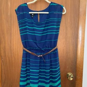 Blue Dress with belt